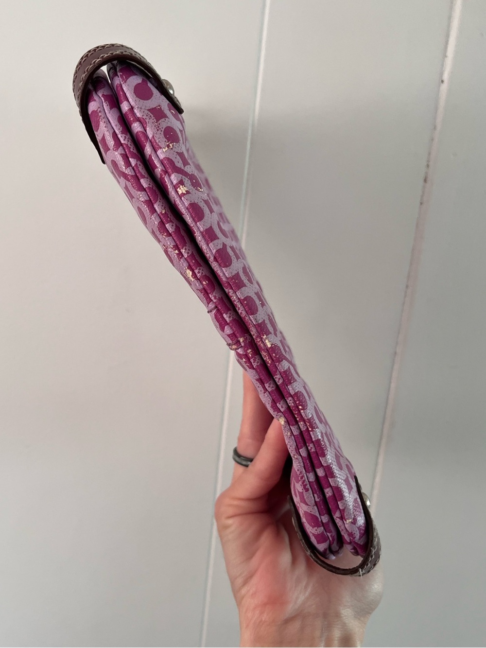 Coach Penelope Op Art Wristlet Clutch Y2K Pink Purple Poppy Mini Bag No Strap - Picture 7 of 16
